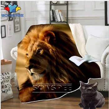 

3d print Sofa Bedding patterned Office Harajuku winter animal lion blanket tiger soft bedspread baby travel blanket Outing quilt