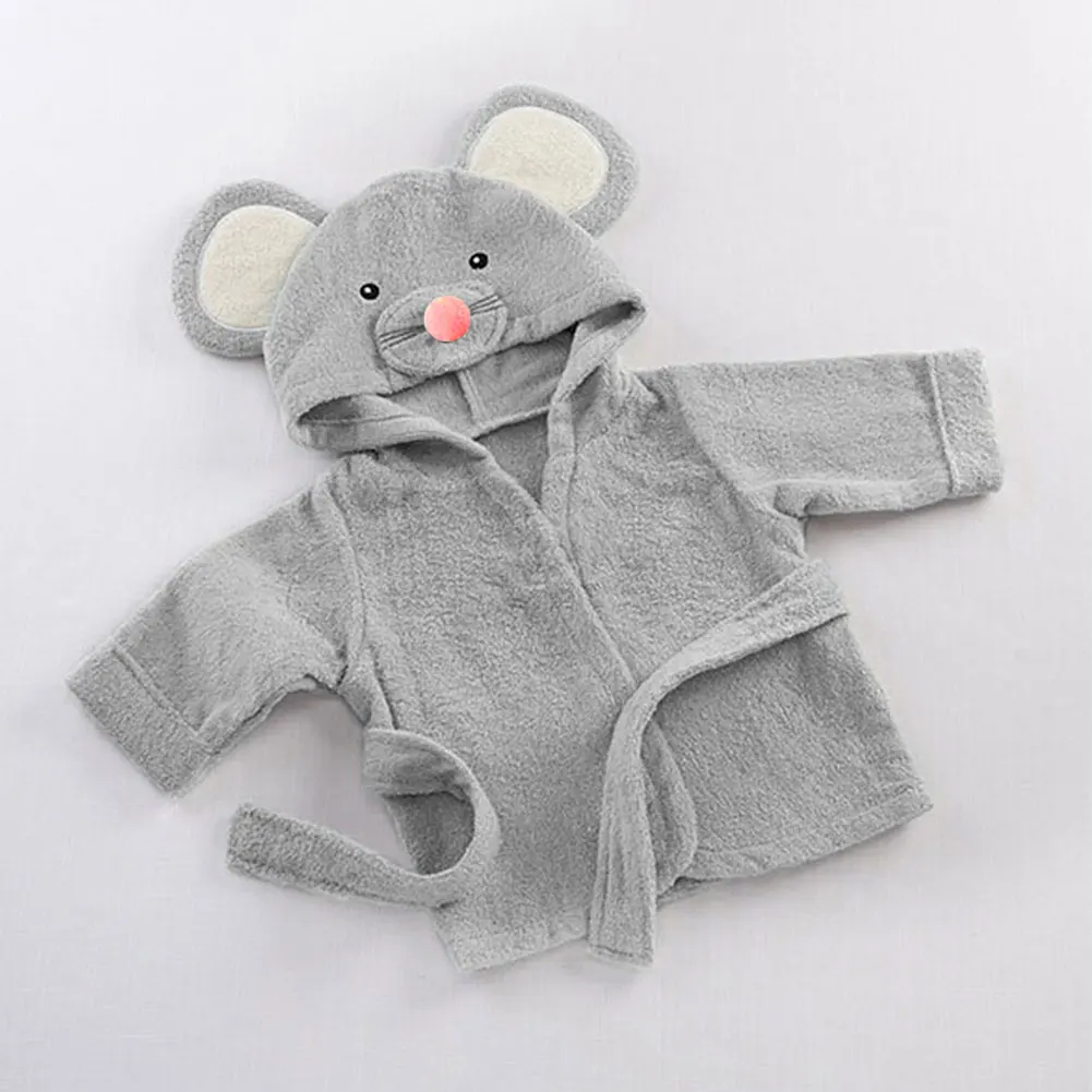 Cute Winter Long sleeve bath towel bathrobe wrap Cartoon baby toddler hooded Full Cute Nightwear Unisex bathrobe