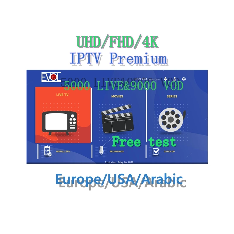 

EVOL IPTV Russian Sweden UK USA Arabic free test subscription 12 months UHD FHD SD hd iptv europe france iptv reseller panel