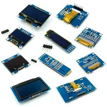 Módulo de tela led para arduino, cor azul branca 128x64 oled lcd 0.91 0.96 1.3 i2c iic serial novo original com capa com estojo