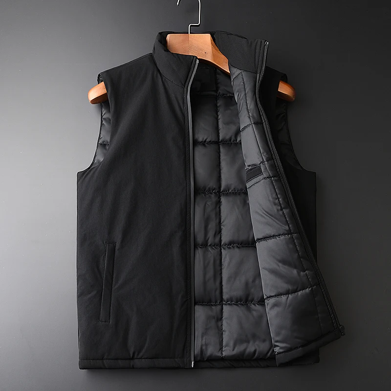 

Stand Collar Luxury Autumn And Winter Thick Mens Plus Size 3XL 4XL Young Black Slim Fit Man Vest