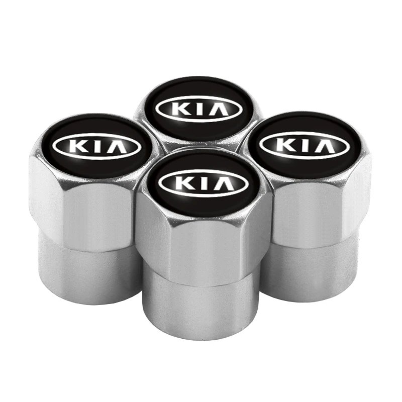 4 шт. Автомобильная колесная шина запчасти крышка для колпачков штока клапана для Kia Ceed Rio Sportage R K3 K4 K5 Ceed Sorento Cerato оптимальные аксессуары - Название цвета: Серебристый