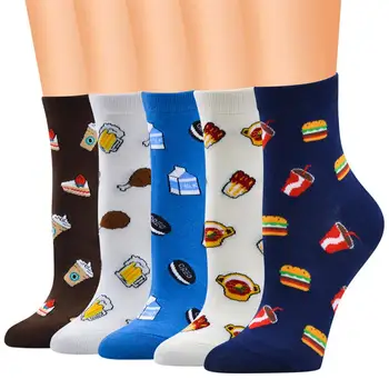 

5 Pairs Women Colorful Funny Novelty Crazy Combed Cotton Casual Socks 2019 #3U08