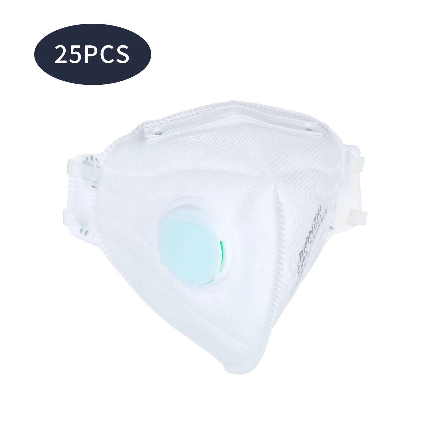 

25-Pack Disposable Protective Masks Filtered Face Mask With Breathing Valve For Pollution Allergies Dust Fumes Grinding Mowing