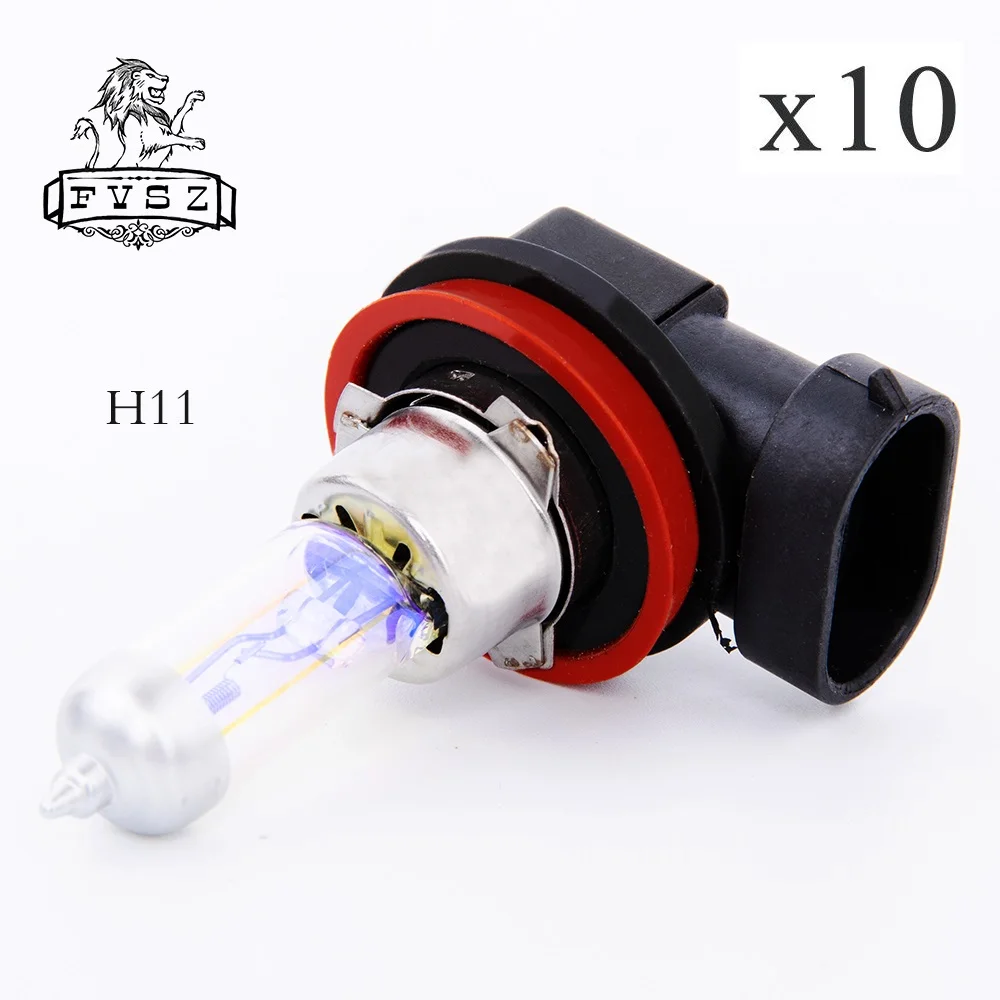 

10Pcs H11 12V 55W 3000K Car halogen headlight bulb auto motive light bulbs fog light rain fog snow golden light