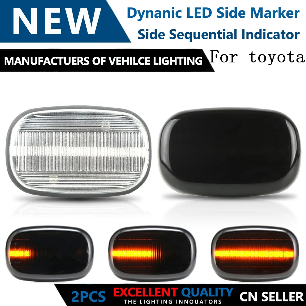 

2x Led Sequential Blinker Lamp Dynamic Side Marker Turn Signal Light For Toyota Avensis Camry Gaia Hilux Surf N21 Porte NNP1