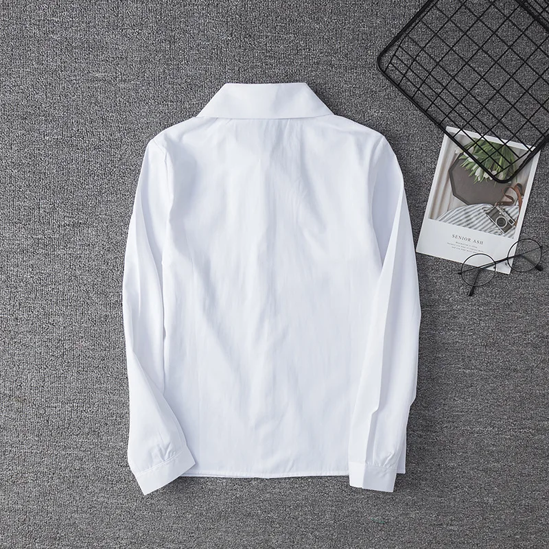 Новое поступление, школьная форма для девочек, круглый вырез, Jk, рубашка с длинными рукавами для женщин, японская ортодоксальная школьная форма, хлопковая белая рубашка