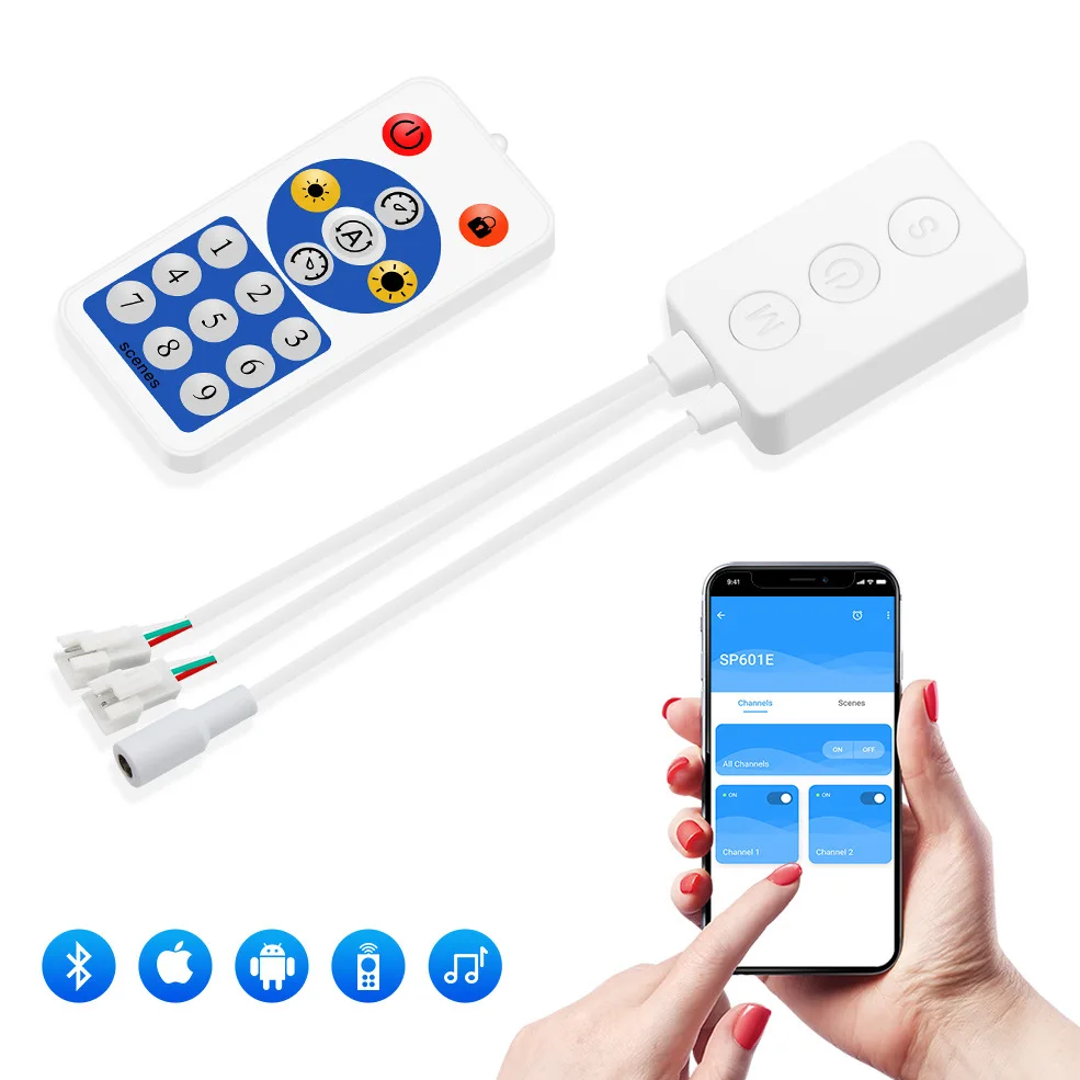 Sp601E Музыка Пульт дистанционного управления Rf микрофон двойной сигнала для Ws2812b