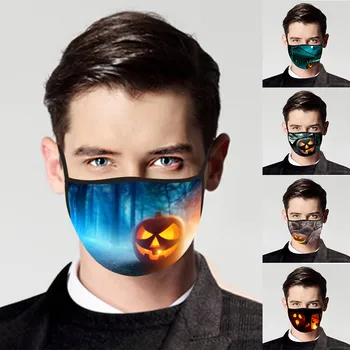 

Adult Halloween Pumpkin Baseball Cap Washable & Reusable Face Cover Outdoor Cycling Dustproof Warm Mouth Cover