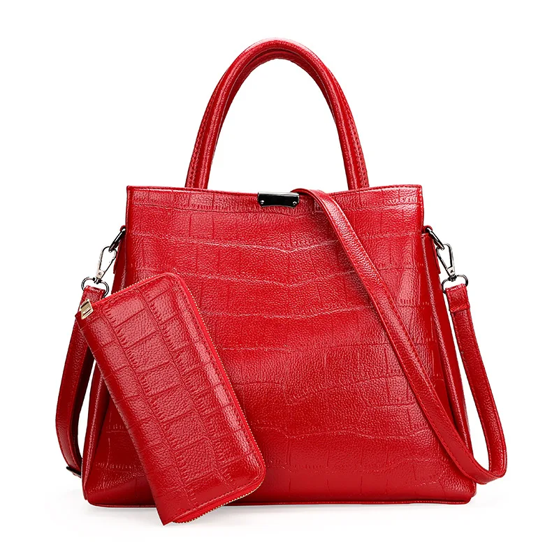 

WOMEN'S Bag 2019 New Style Europe And America Style Retro Hand Shoulder Bag Versatile Crocodile Pattern Motorcycle Bag
