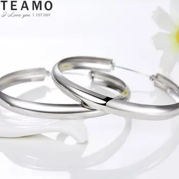 

S925 Sterling Silver Earrings Simple Fashion Wild Temperament Female Exaggerated Glossy Circle Earrings
