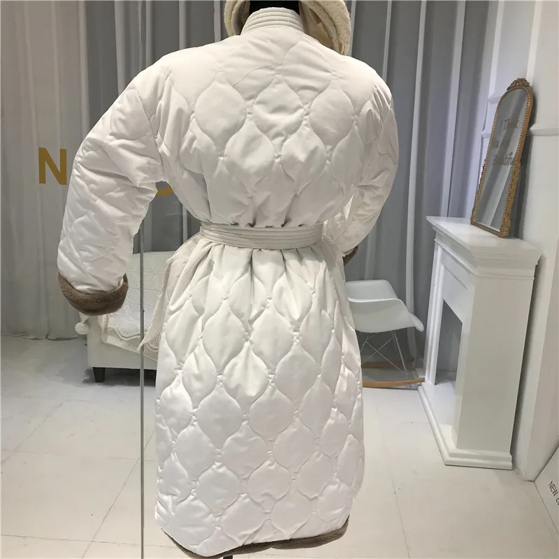 Abrigos mujer invierno Новое Женское зимнее пальто с толстым поясом, длинное уличное пальто, модная верхняя одежда