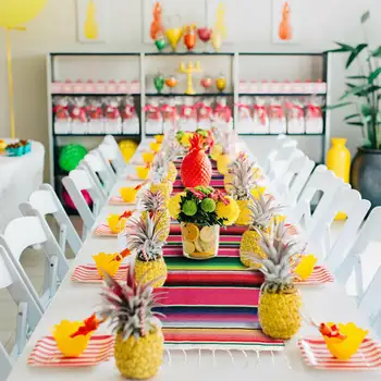 

213X35cm Mexican Table Runner Rainbow Tablecloth Stripe Table Runner Cotton Blanket Wedding Chritmas Table Home Decor