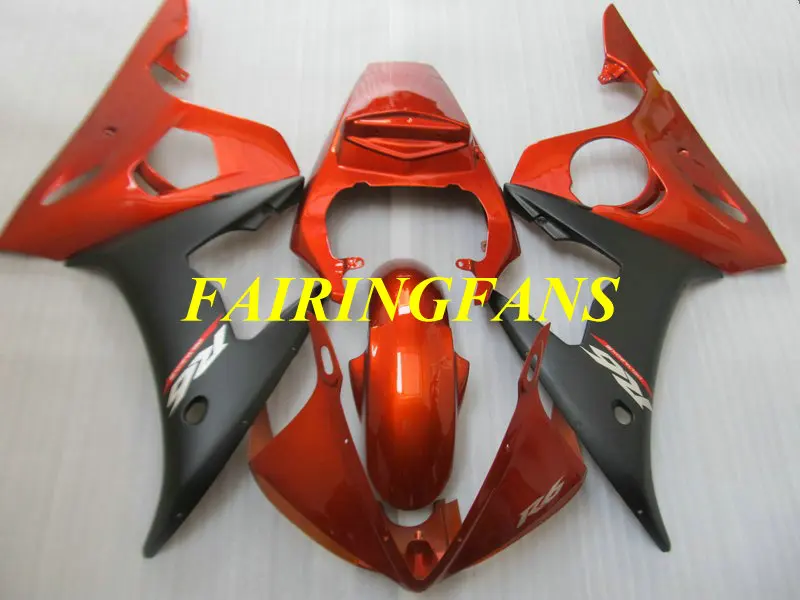 Мотоцикл обтекатель комплект для YAMAHA YZFR6 03 04 05 YZF R6 2003 2004 2005 YZF600 красный черный Обтекатели кузова+ подарки YJ41