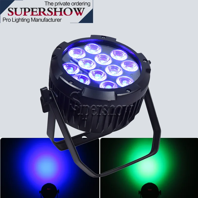 DMX 512 контроль сценический светильник 12 шт IP65 Водонепроницаемый тонкий плоский Par