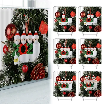 

Merry Christmas Shower Curtain Red Reindeer Santa Claus Custom Fashion Hide and Seek Shower Curtain Polyster CLH@8