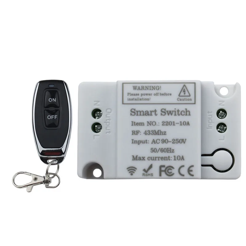 433MHz 110V Lamp Wireless Remote Control Switch ONOFF 433 MHz 220V Remote Control Receiver Transmitter For Led Lights Bulb DIY-4