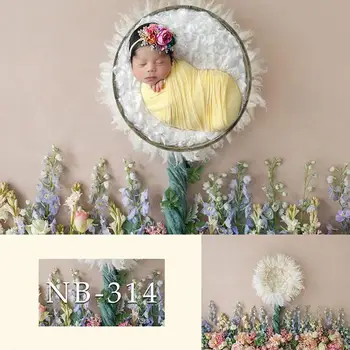 

Photography backdrop Flower newborn baby shower banner background for photo booth studio photocall fondo vinyl floor cloth prop