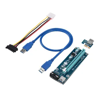 

PCI-Express PCI-E 16X Extender Riser Karte USB 3.0 SATA 15P-4Pin Adapter Slots with fixed card buckle Portable