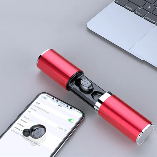 Bluetooth гарнитура с шумоподавлением, Беспроводные спортивные наушники, 5,0 Металлические Мини наушники с двумя ушами eh