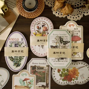 

Mohamm 30Pcs Collections Diary Series Retro Plant Diary DIY Decoration Portable Memo Scrapbooking Paper Creative Stationary Scho