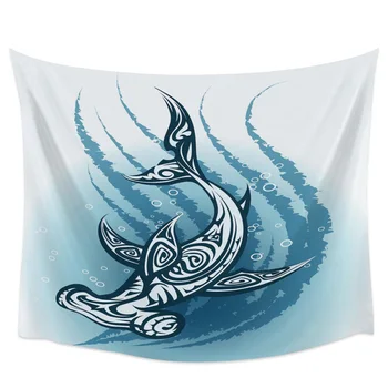 

Shark Blue Animal Tapestry Cover Beach Towel Picnic Yoga Mat Home Decoration
