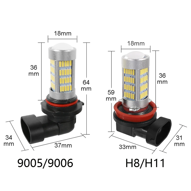 HYZHAUTO 2 шт. H8 H11 светодиодный Противотуманные фары белый желтый HB4 HB3 9005 9006 лампы 4014 92SMD Автомобильный светодиодный противотуманные светодиодные лампы для фар дальнего света; дневные ходовые огни 12 V-24 V
