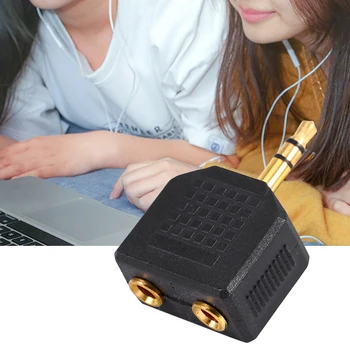 

3.5mm Earphone Converters Airplane Headphone 1 To 2 Earphone Audio Adapter Converter Connector Airline Jack