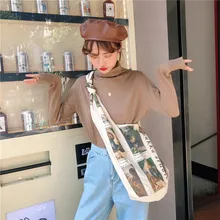 Винтажная женская сумка из овечьей шерсти с пряжкой, Брезентовая сумка на плечо, Большая вместительная сумка-мессенджер, Студенческая Эко сумка для покупок, большая посылка