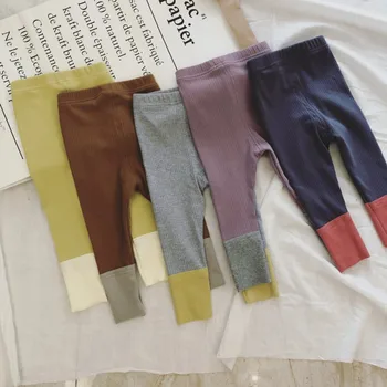 

Baby Pants 0-5T Girls Spring Winter Children Cotton Clothing Thickening Color Matching Wave Threaded Trousers Leggings