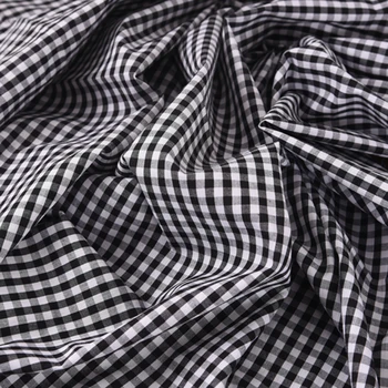 

140CM Wide Black-white Check Print Cotton Fabric for Spring Summer Jacket Dress H623