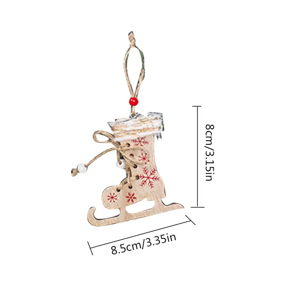 Новинка, 3 шт./партия, инновационные рождественские коньки, Рождественская елка, цветные коньки, Лыжная обувь, деревянные декоративные подвесные вечерние принадлежности