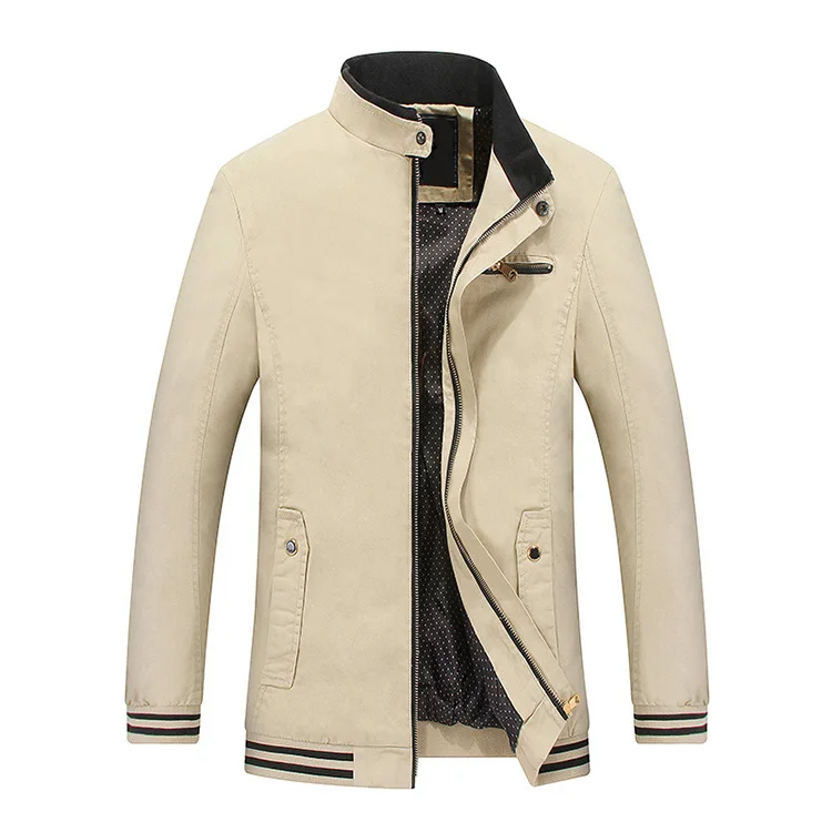 HCXY Men's Selected Coats Jackets Men Jacket Male Coat Man Outwear Clothing Standing collar Rib sleeve Slim Fit Full Cotton