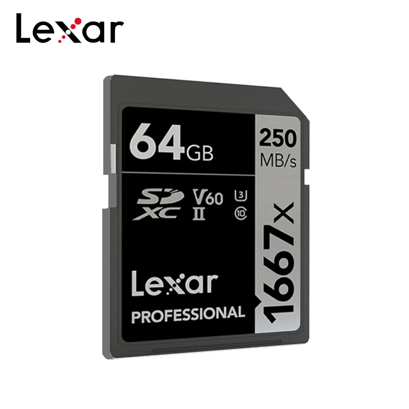 Lexar карта Micro 1667X SD 64 Гб 128 Гб карта памяти 256 ГБ SDXC UHS-II U3 V60 флэш-карта для 3D 4K цифровой камеры HD