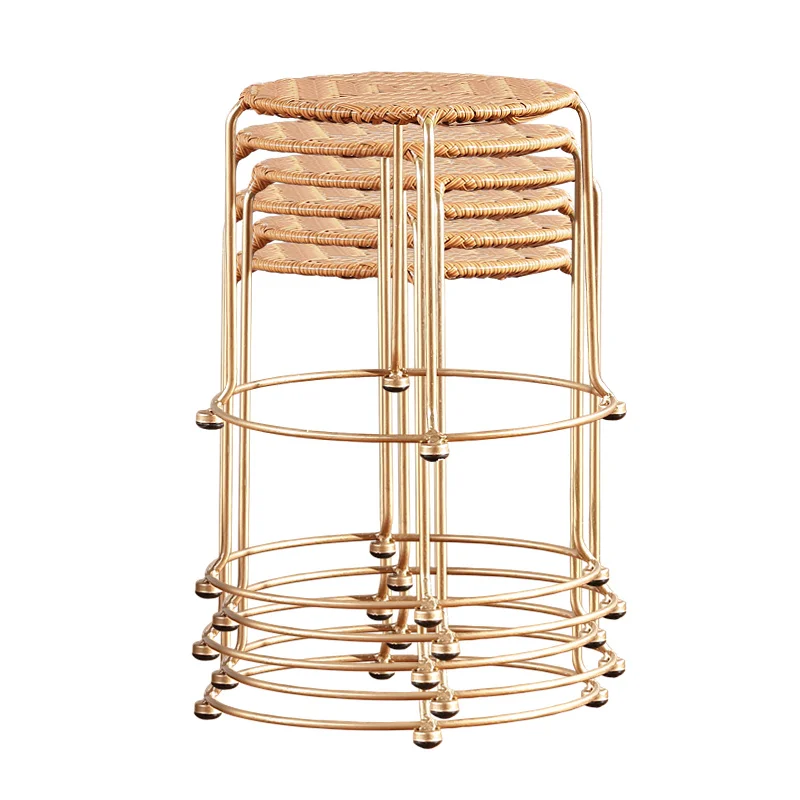 

Lightweight practical easy storage folding rattan small round stool low stool stool chair plastic stool iron stool bench home