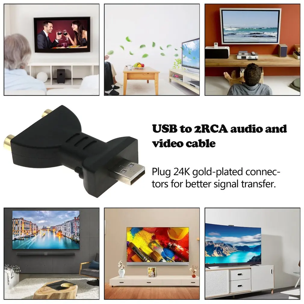 USB позолоченный штекер 3RCA Женский аудио адаптер видео AV tv Box DVD передача сигнала