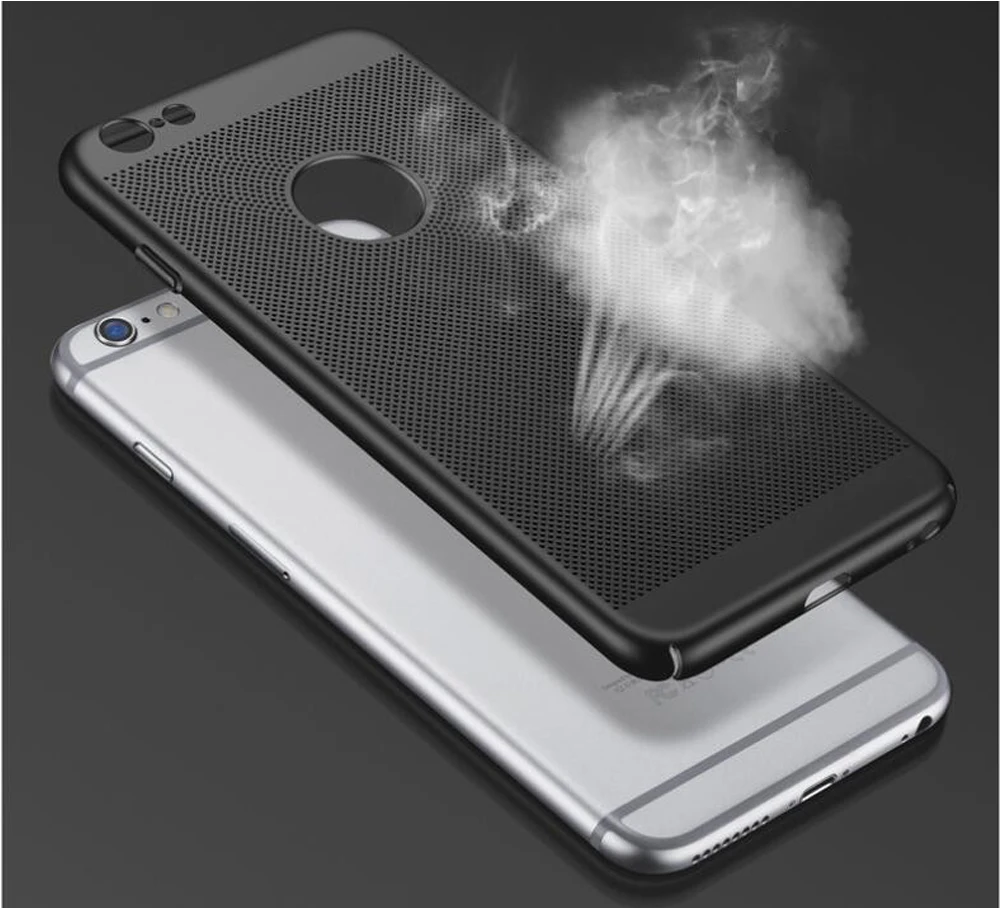Ультра тонкий чехол для телефона для iPhone 6 6s 7 8 Plus XR полые чехлы с рассеиванием тепла Жесткий ПК для iPhone XS задняя крышка Coque X S MAX
