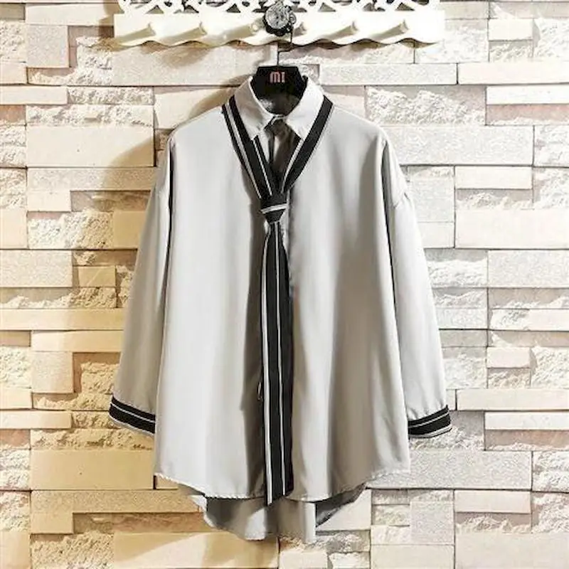 Spring Summer Button Down Shirts For Men Bow Tie Shirt Male Long Sleeve Pen Original Design Five-color Flower White Top long sleeve shirt men casual shirt