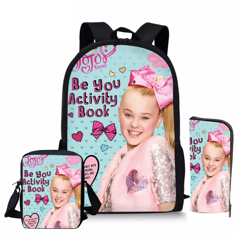 THIKIN 3 шт./компл. Superstar JOJO Siwa комплект школьных сумок для девочек Повседневная сумка для книг на заказ школьные сумки для подростков мальчиков студентов рюкзаки - Цвет: as pictures