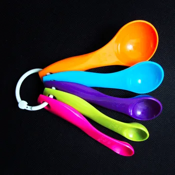 

5pcs Measuring Spoon Plastic Teaspoon Scoop Tablespoon Measuring Milk Powder Utensil Kitchen Tool 12*4.5*4cm Multicolor LESHP