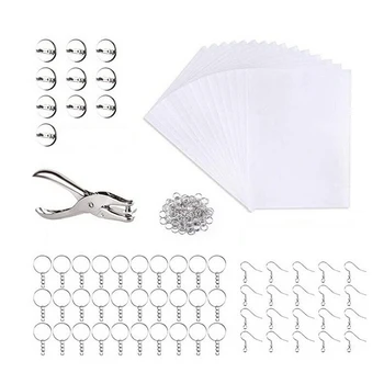 

181pcs Shrinky Dinks Plastic Kit Shrinky Art Paper Hole Punch Keychains Pencils Drawing Art Supply Creative Plastic Charms Maker