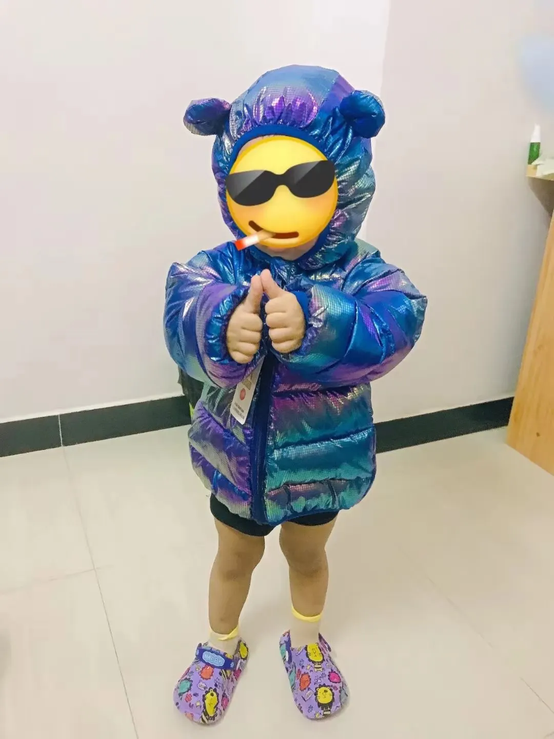 2021 Autumn Winter Hooded Children's Down Jackets for Baby Boys Girls Solid Thick Fleece Warm Kids Top Coats Outerwear Clothes