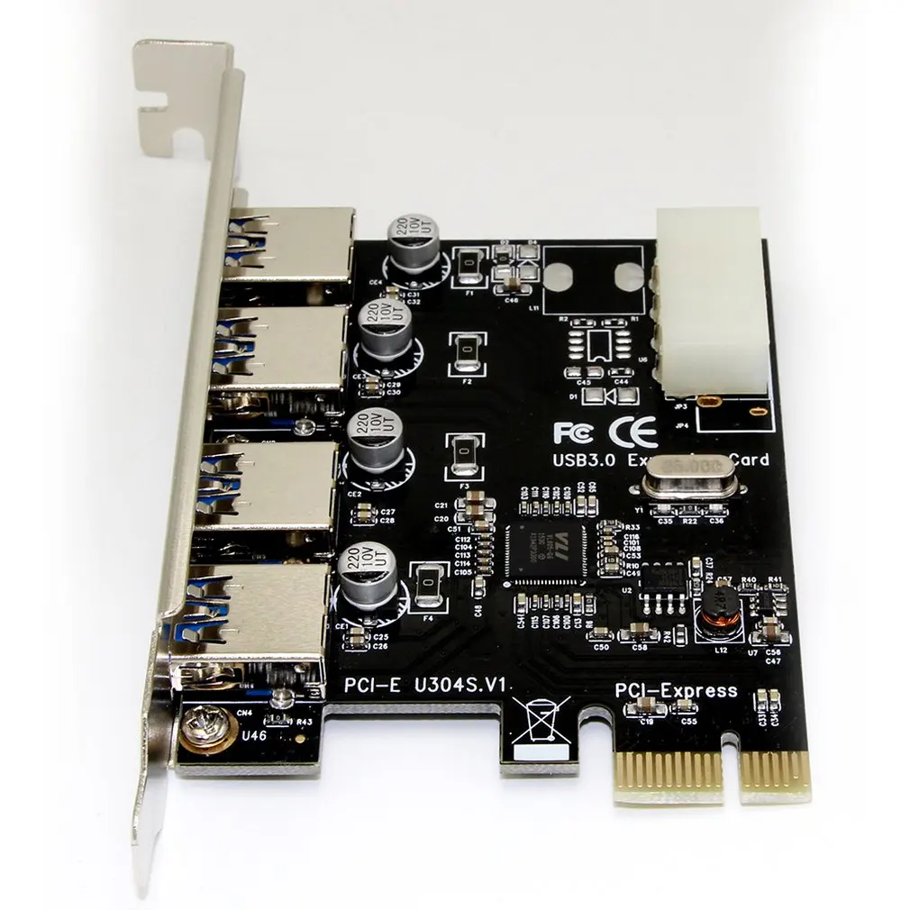 1 шт. настольный компьютер Usb3.0 плата расширения четыре порта Pci-E к Usb3.0 карта расширения адаптер Usb3.0Hub