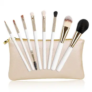 

8PCS/SET Pro Makeup Brushes Kit Travel Make Up Brushes Foundation Powder Brush Soft Fiber Eyeshadow Brush Set With Leather