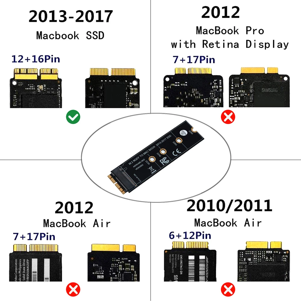 M.2 адаптер M.2 NGFF PCIe AHCI SSD адаптер для MACBOOK Air 2013 A1466 Pro A1398 A1502 A1419 для Apple SSD адаптер