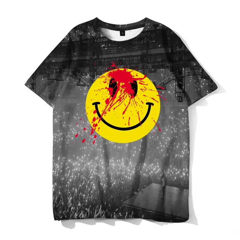 19SS Трэвиса Скотта Astroworld Gimme The Loot Smile футболка для мужчин и женщин 1:1 высокое качество мода уличная одежда пара 3DT рубашка