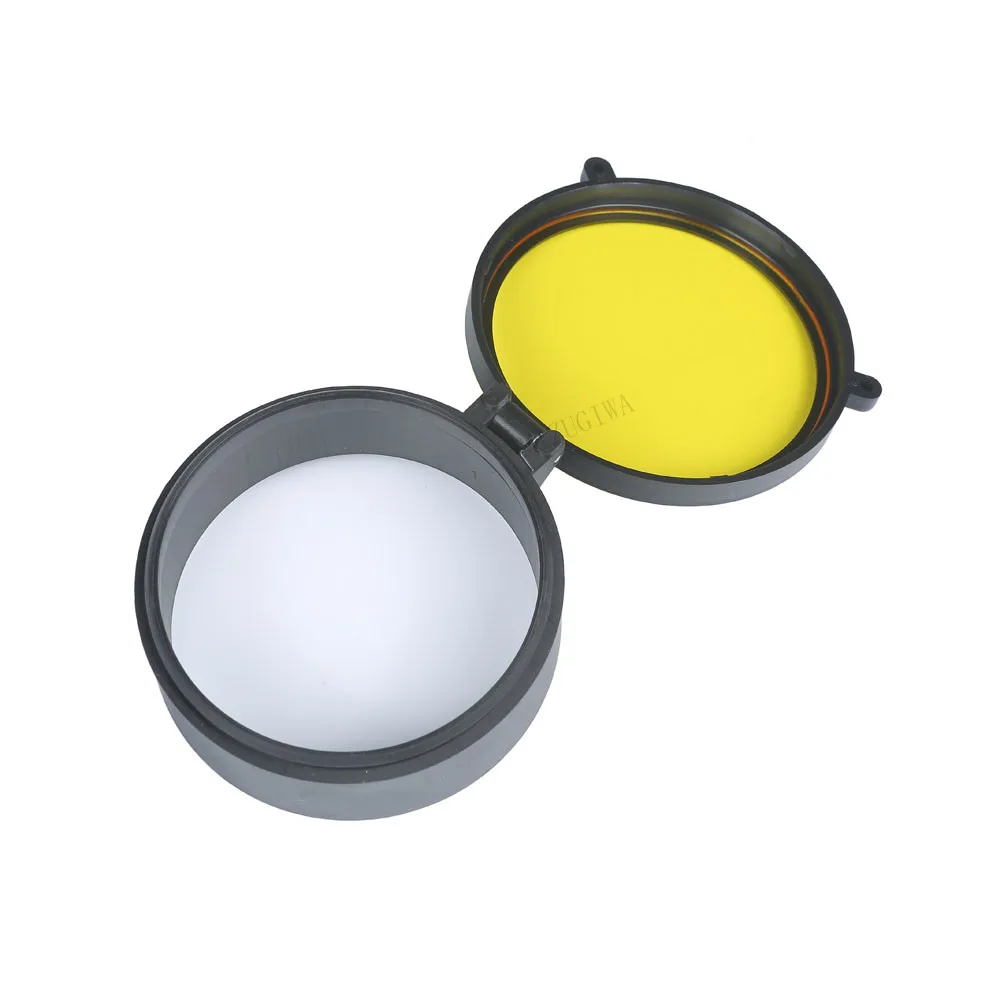 Transparent Rifle Scope Cover Protection 30mm-69mm Lens Cover Flip Up Quick Spring Cap Yellow Objective Lense Lid Hunting rifle scope lens cover rifle scope protector