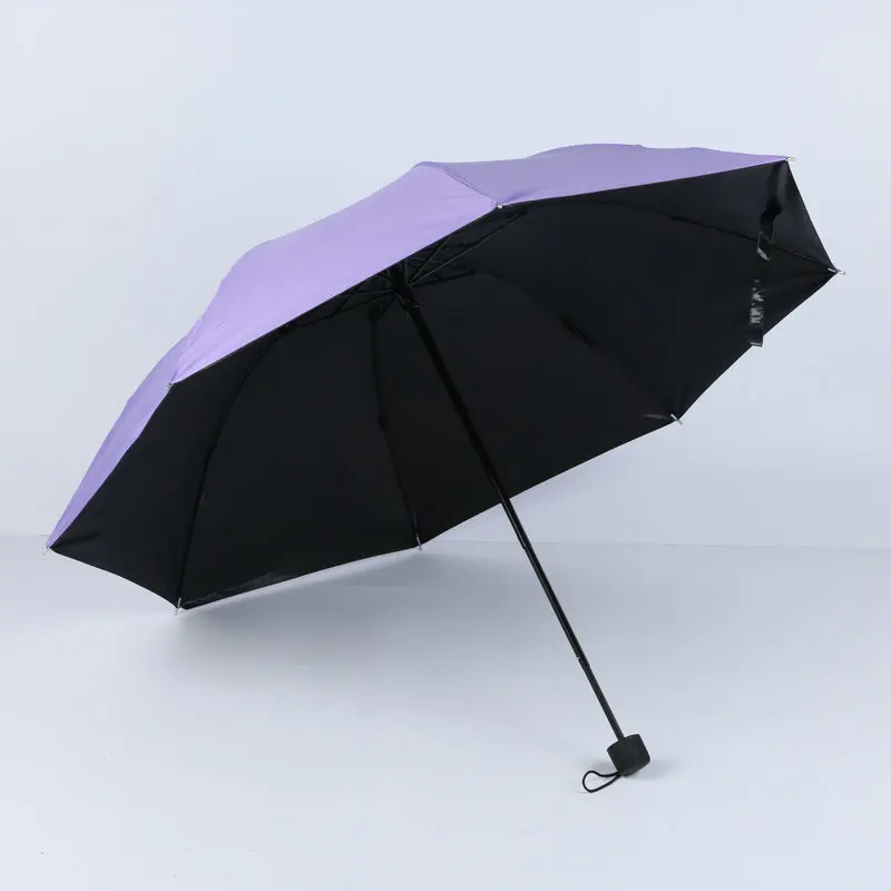 

Vinyl Sun-resistant Parasol Four Folding Tri-fold Umbrella Mini Parasol UV-Protection Umbrella Convenient