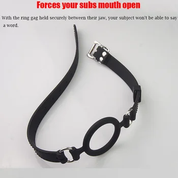 BDSM Open Mouth Gag O Ring,100% Medical Silicone Full Head Harness,SM Sex Toys For Couples,Bondage Gear 2
