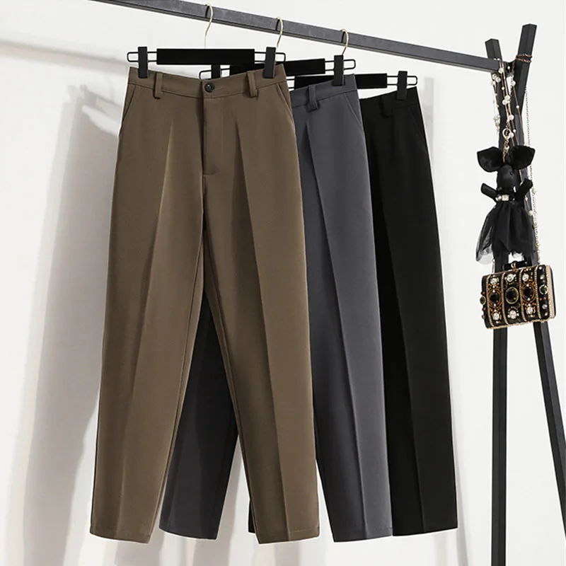 

Limiguyue 3XL Tailored Trousers Suits High Waisted Pants Office Ladies Slim Ankle-Length Woman Pencil Pant Mujer Pantalon K3935
